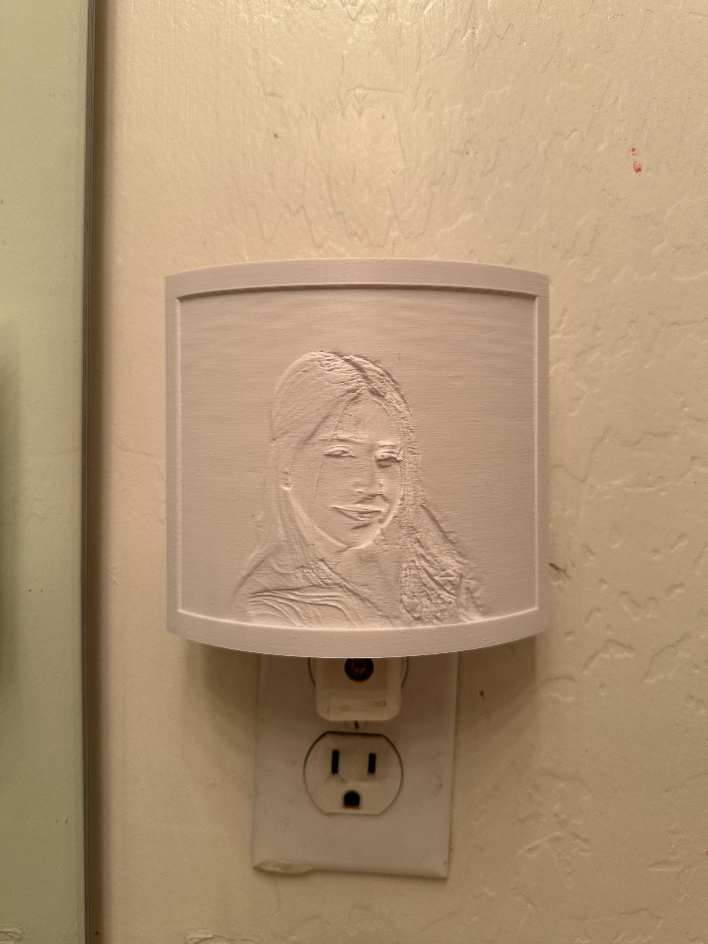 Personalized Photo Lithophane Night Light: 3D Printed PLA