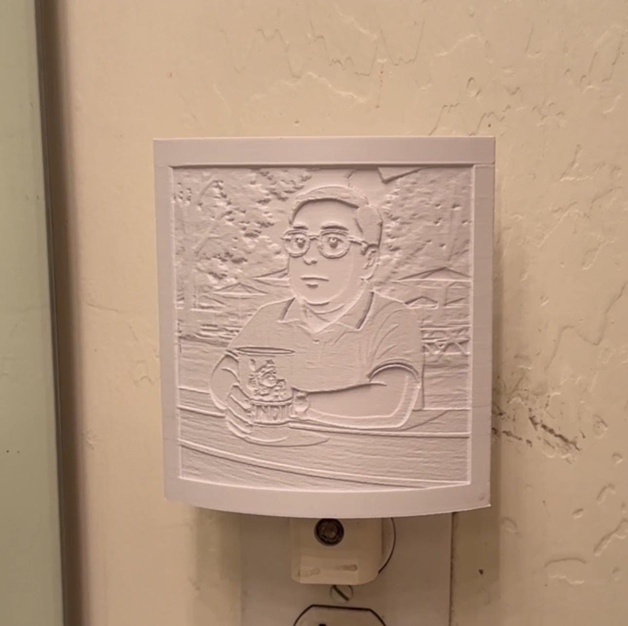 Personalized Photo Lithophane Night Light: 3D Printed PLA